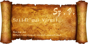 Szilágyi Virgil névjegykártya